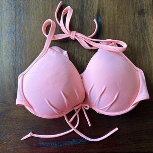 Victoria’s Secret Peach Halter Bikini Top- size 34D